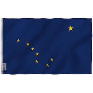 Fly Breeze 3 ft. x 5 ft. Polyester Alaska State Flag 2-Sided Flags Banners with Brass Grommets and Canvas Header