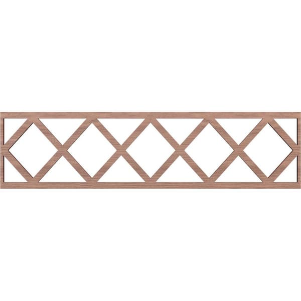 Ekena Millwork Wolford Fretwork 0.375 in. D x 47 in. W x 12 in. L Walnut Wood Panel Molding