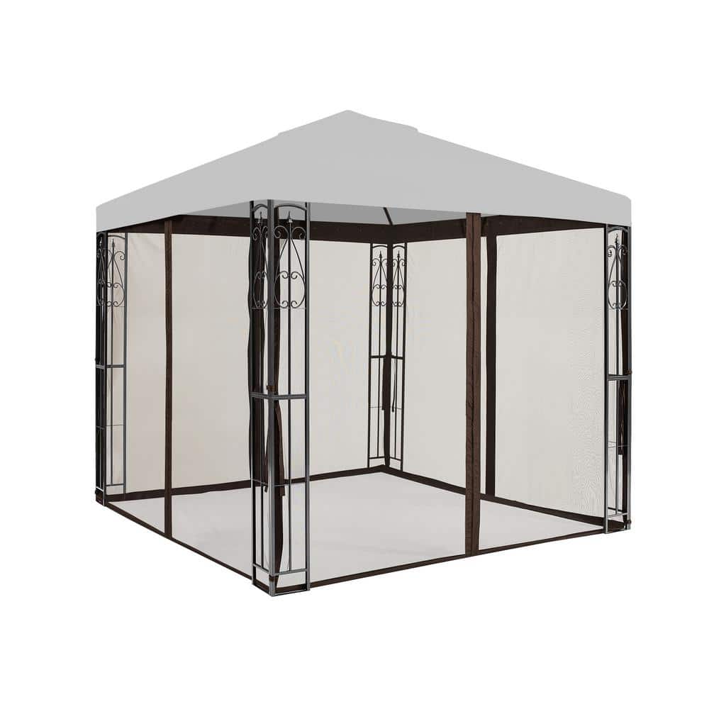 Universal Brown Polyester 8' x 8' Gazebo Replacement Mosquito Netting
