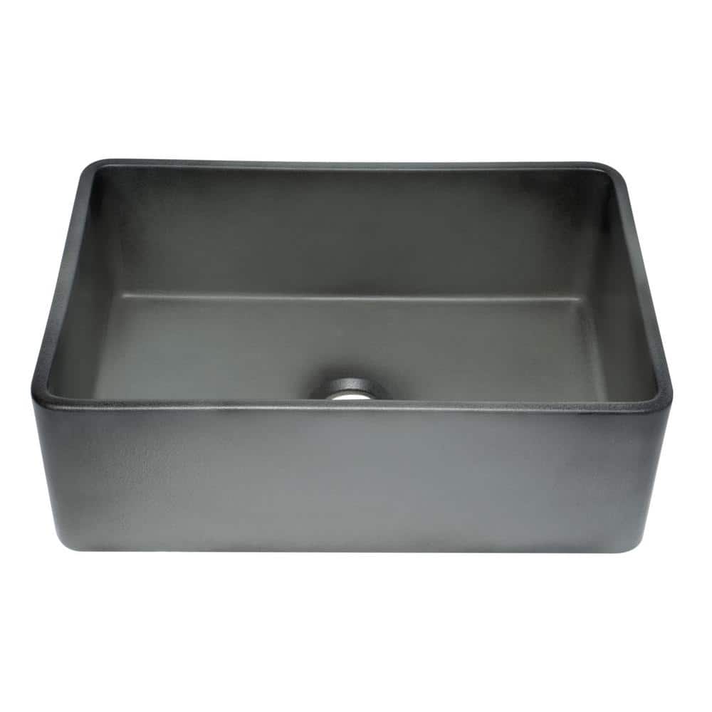 30'' Concrete Gray Fireclay Farmhouse Kitchen Sink