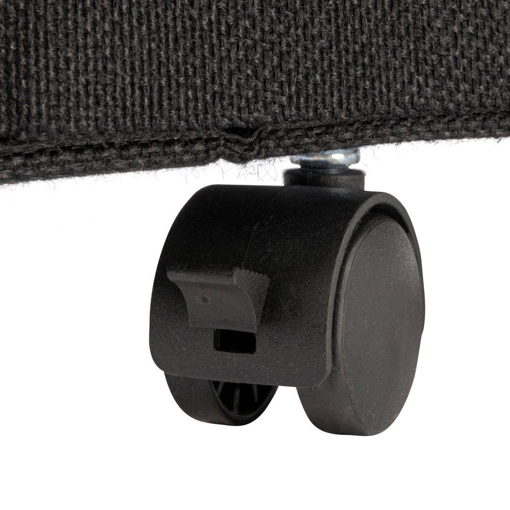 Black Collapsible Polylinen Laundry Hamper with Wheels and Lid
