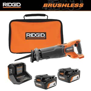 18V Brushless Cordless Reciprocating Saw with (2) 4.0 Ah Batteries, 18V Charger, and Bag