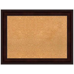 Coffee Bean Brown 33.12 in. x 25.12 in. Framed Corkboard Memo Board