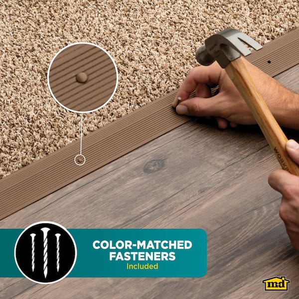 M-D Building Products - 2"X 72" SPICE ALUMINUM CARPET TRIM W/SCREW NAILS