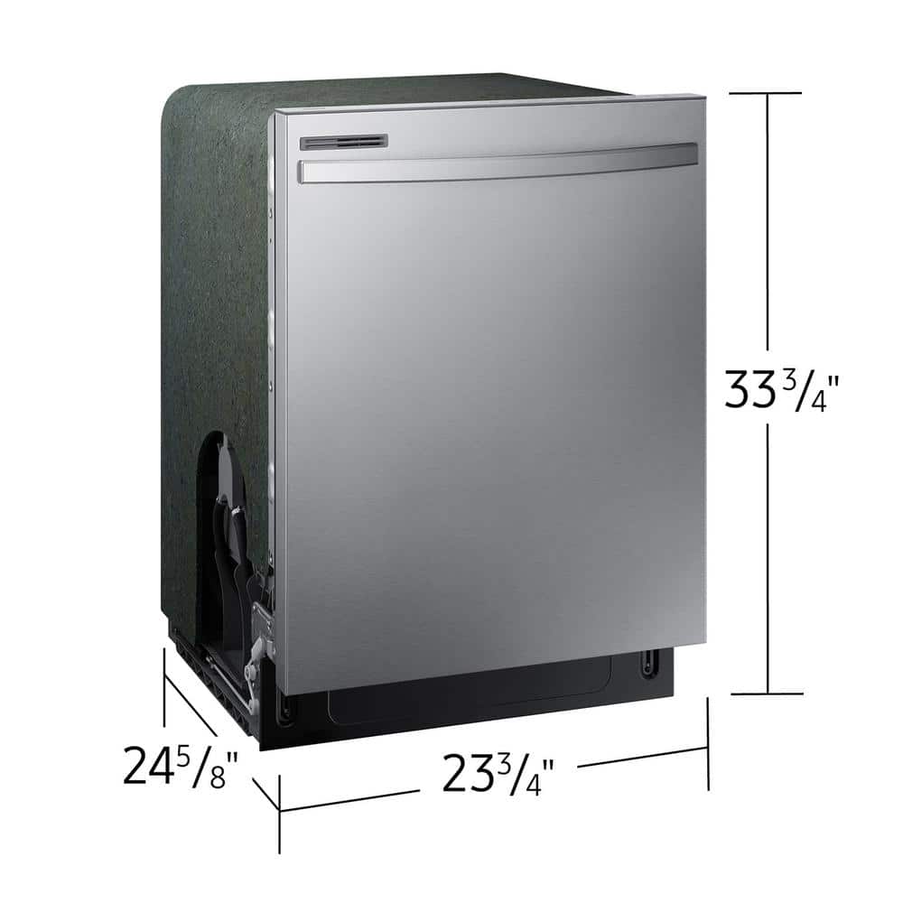 24" Stainless Steel Built-In Top Control Dishwasher with Adjustable Rack