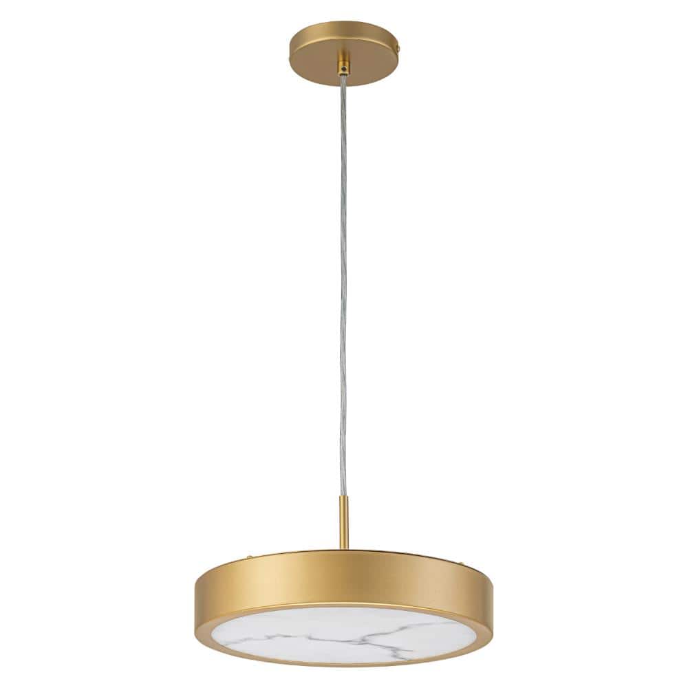 11.8 in. Modern Gold Pendant Light, Dimmable LED Faux Alabaster Hanging Light Fixture for Bedroom Kitchen Island price history on PriceWatchPro