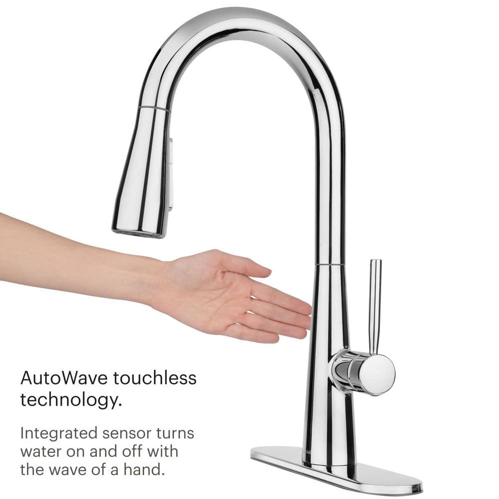 Jema Single Handle Touchless Pull Down Sprayer Kitchen Faucet with Nebia High Efficiency Spray Tech in Polished Chrome price history on PriceWatchPro