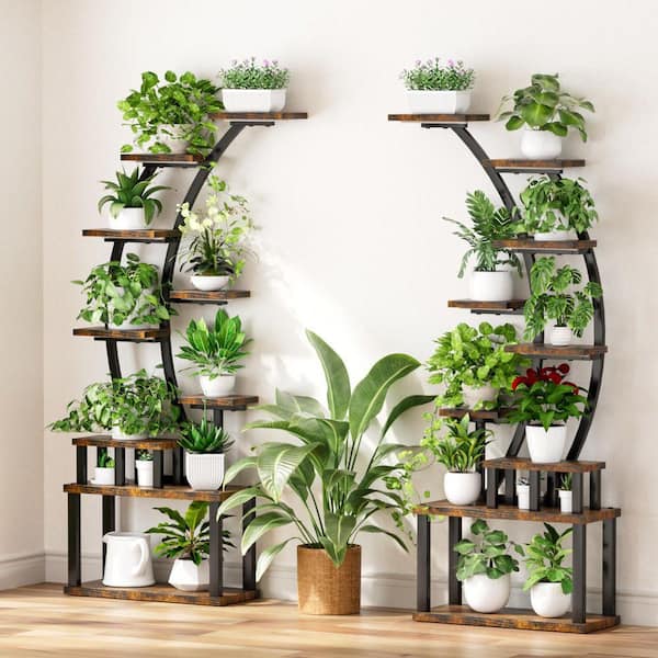 CSC DECOR INC 64 in. H Brown Specialty Wood 9 Tier Indoor Plant