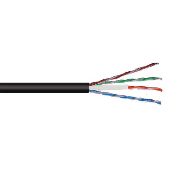 Syston Cable Technology Cat 6 Outside Burial/Aerial 1000 ft. Black 23-4 Gel Filled Twisted Pair Cable