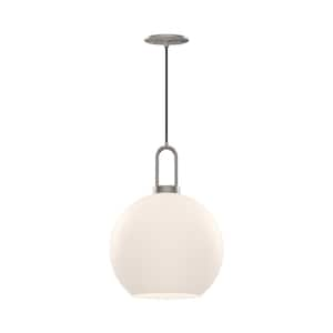 Soji 10 in. 1 Light 60-Watt Brushed Nickel/Opal Matte Glass Pendant Light