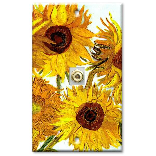 Art Plates Van Gogh Sunflowers Cable Wall Plate