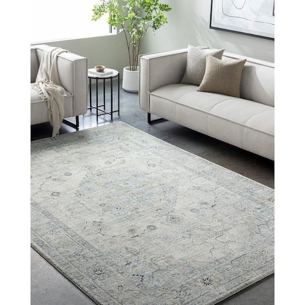 Avellino Deep Teal Traditional Distressed  2 ft. x 2 ft. Area Rug