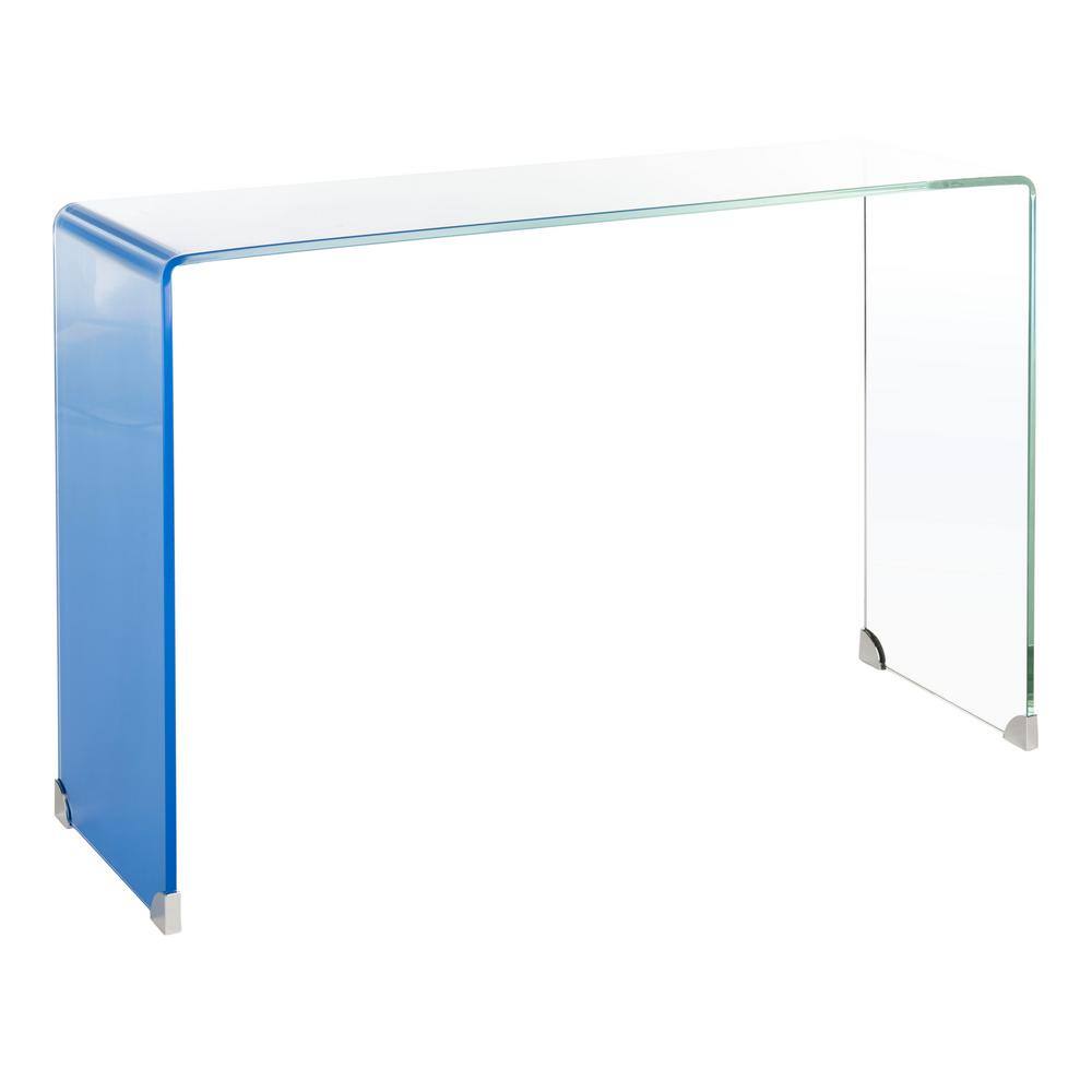 Crysta Ombre Clear and Blue Glass Hallway Table