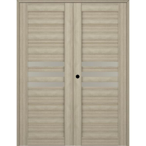 Belldinni Dome 36 in. x 96 in. Right Hand Active 3-Lite Shambor Wood Composite Double Prehung Interior Door