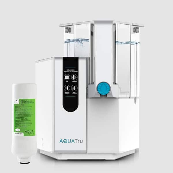 AquaTru Classic Alkaline Countertop Water Filter System with 4-Stage Ultra Reverse Osmosis Technology BPA Free