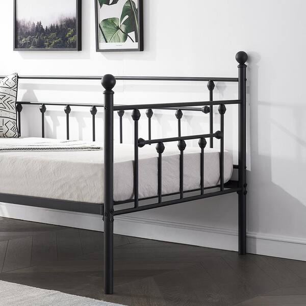 VECELO Black Daybed Victorian Style Multifunctional Metal