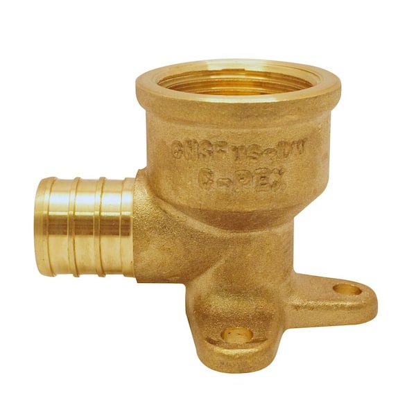 1/2 in. Brass PEX-B Barb x 1/2 in. Female Pipe Thread Adapter 90-Degree Drop-Ear Elbow