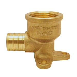 1/2 in. Brass PEX Barb x 1/2 in. Female Pipe Thread Adapter 90-Degree Drop-Ear Elbow