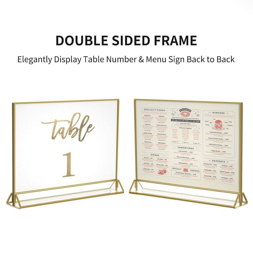 11 x 8.5 Gold Framed Acrylic Sign Holder with Vertical Stand