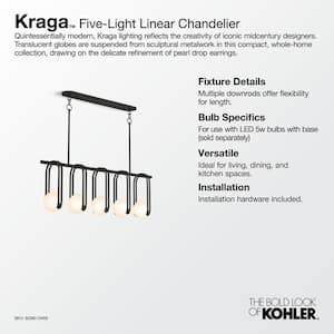 Kraga 5-Light Matte Black Chandelier