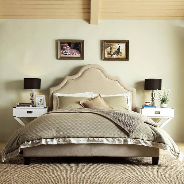HomeSullivan Beauvais Beige Full Upholstered Bed