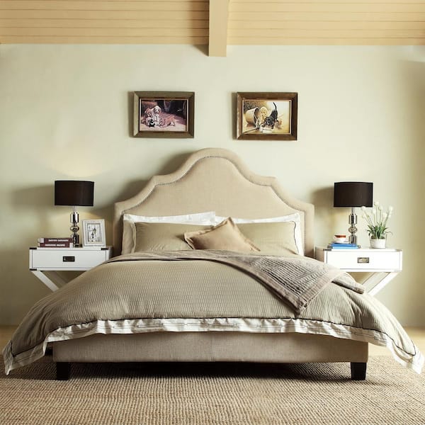 HomeSullivan Beauvais Beige Queen Upholstered Bed