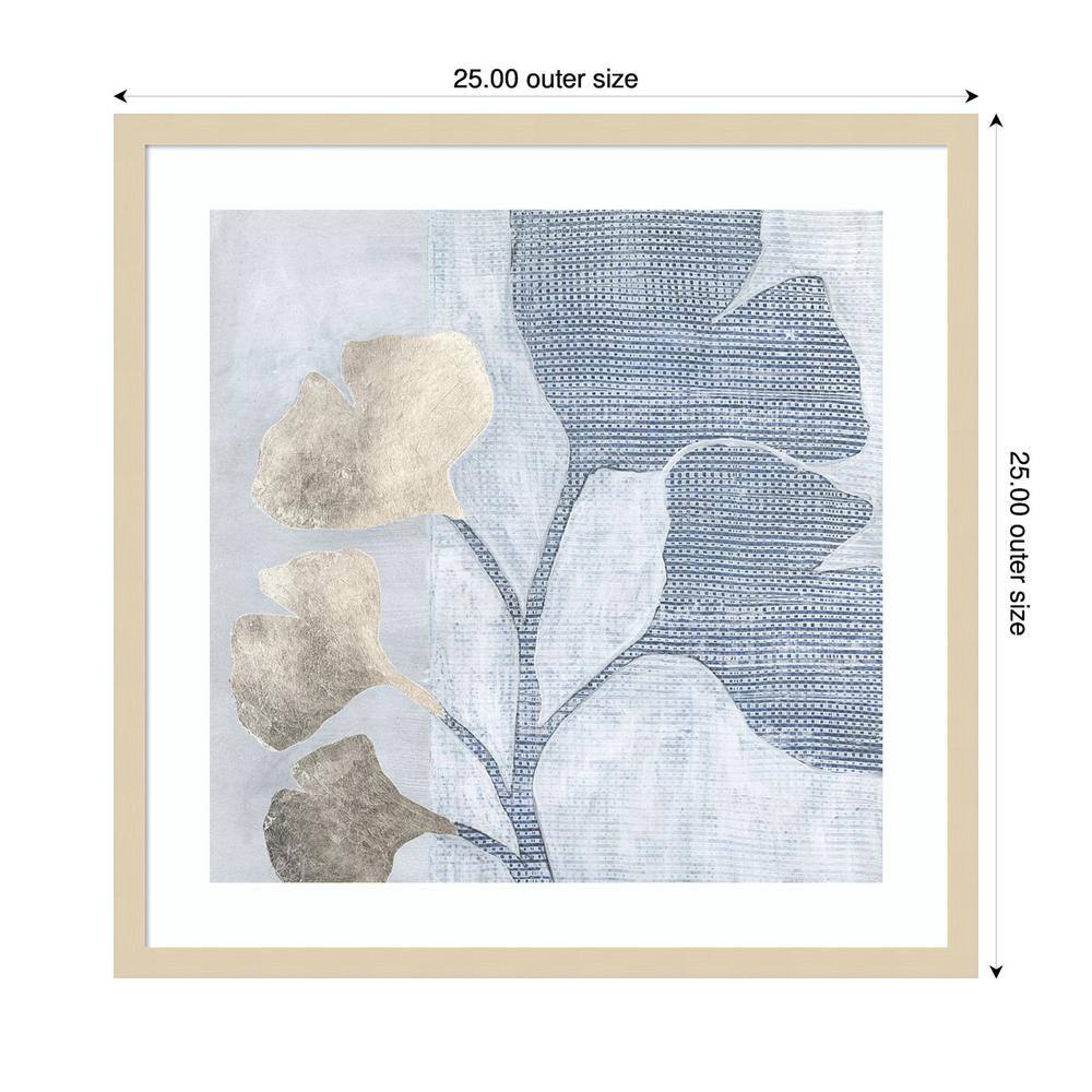 Periwinkle Flowers Minimalist Framed Poster Print in Natural Wood