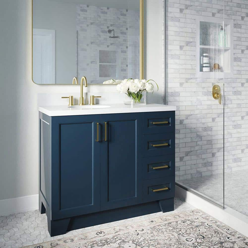 ARIEL Taylor 43 in. W x 22 in. D x 36 in. H Bath Vanity in Midnight ...