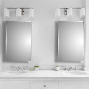 Prifma Modern Styled 16 in. W x 26 in. H Beveled Rectangle Frameless Mirror Recessed Bathroom Medicine Cabinet