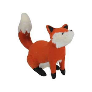 9.5 in. Plush Orange and Cream Sitting Fox Fall Tabletop Decoration