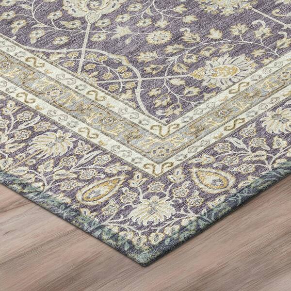 Chantille Machine Washable Indoor/Outdoor Abstract ACN3047 Plum 2 ft. x 7 ft. Runner Rug