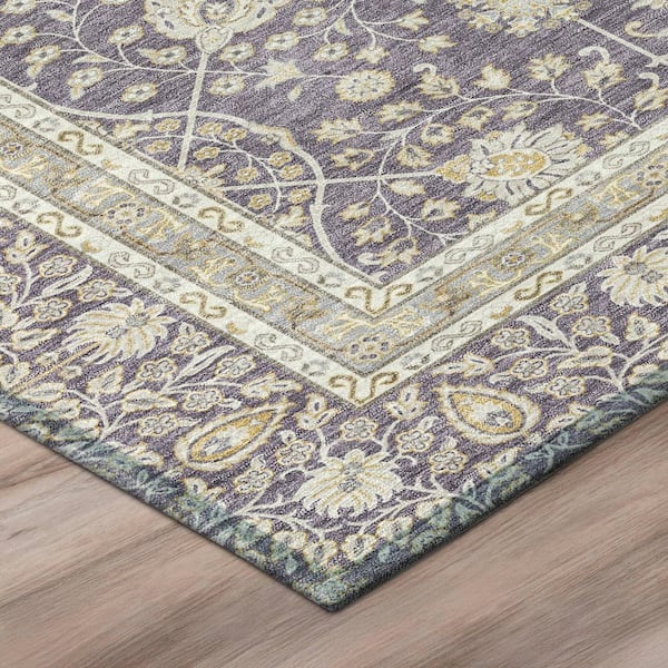 Chantille Machine Washable Indoor/Outdoor Abstract ACN3047 Plum 5 ft. x 7 ft. 6 in. Area Rug