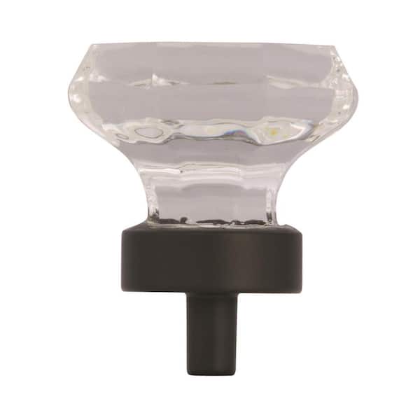 Traditional Classics 1-5/16 in. (33mm) Traditional Clear/Black Bronze Geometric Cabinet Knob