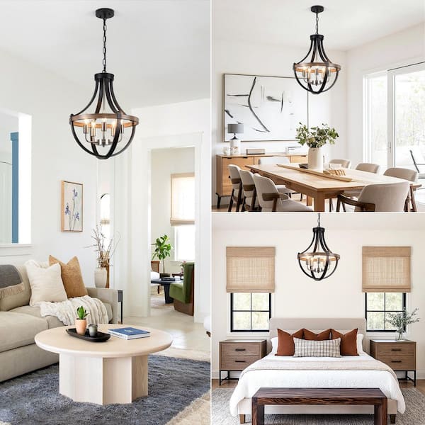 HLJYNJM 5-Light Nickel Candlestick Retro Lantern Kitchen Island