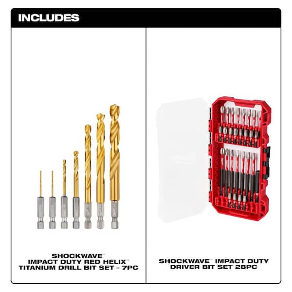 SHOCKWAVE Impact Duty Titanium Drill Bit Set w/ SHOCKWAVE IMPACT SET (35-Pieces)