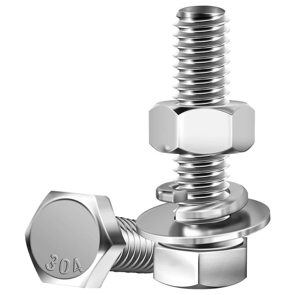 5/16 in.-18 x 1-1/4 in. Stainless Steel Uncoated Hex Bolt with Nut, Washer and Lock Washer (10-Pack) price history on PriceWatchPro
