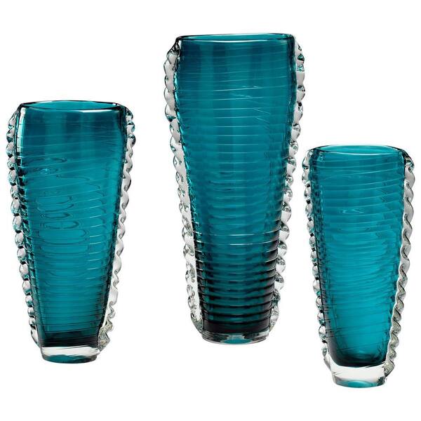 Filament Design Prospect 15 in. Large Cyan Decorative Vase in Blue