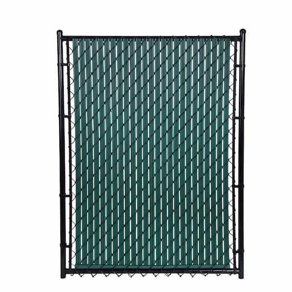6 ft. x 10 ft. Composite Vinyl Green Chain Link Privacy Fence Slat