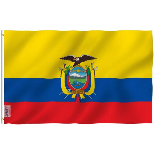 ANLEY Fly Breeze 3 ft. x 5 ft. Polyester Ecuador Flag 2-Sided Flags Banner with Brass Grommets and Canvas Header