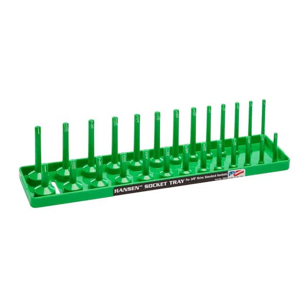 Hansen 3/8 in. Drive Standard 2 Row Socket Holder - Green