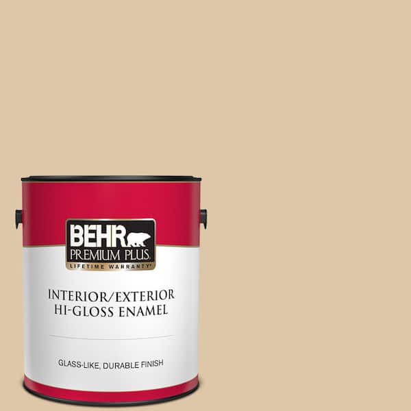 BEHR PREMIUM PLUS 1 gal. #PPU4-13 Sand Motif Hi-Gloss Enamel Interior/Exterior Paint