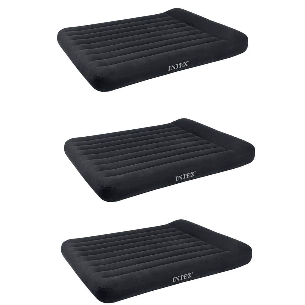 INTEX Dura Beam Queen Pillow Rest Classic Airbed with Built-In Pump (3-Pack) -  3 x 64149EP