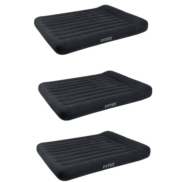 Intex Dura Beam Queen Pillow Rest Classic Airbed with Built-In Pump (3-Pack)