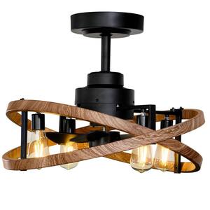 Baleto 23 in. 4 Dimmable LED Bulbs Indoor/Covered Outdoor Black Ceiling Fan with Remote Included