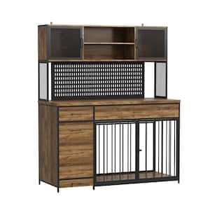 Large Wooden Dog Crates Kennel Furniture Kitchen Pantry Laundry Garage Storage Cabinet for Small, Medium and Large Dog