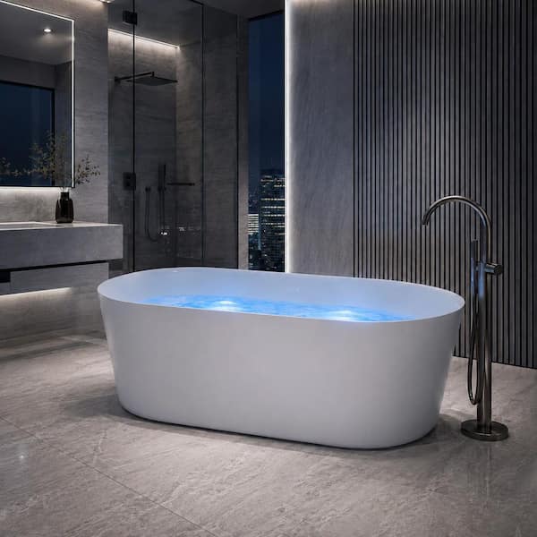 ANZZI Jericho Series 67 in. x 32 in. Flat Bottom Acrylic