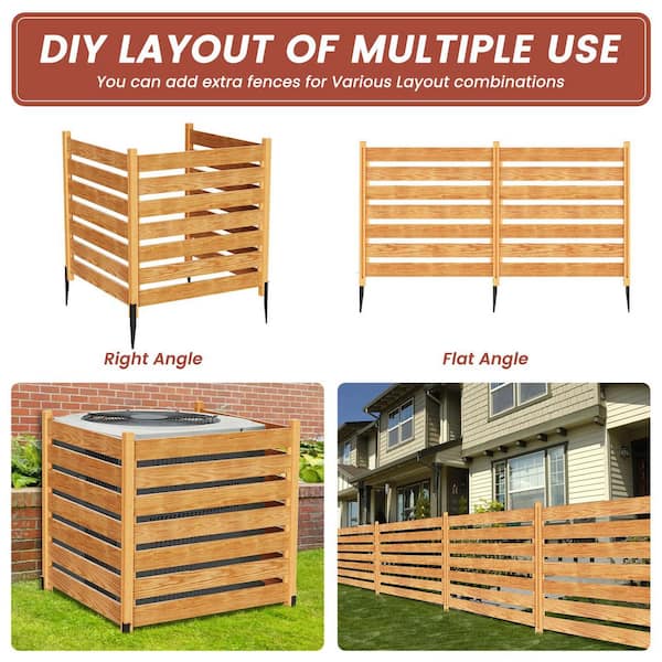 BOZTIY 36 W x 36 H Air Conditioner Fence Outdoor Wood