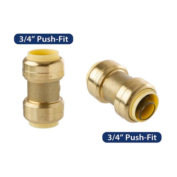 3/4 in. Brass Push- Fit Coupling (2-Pack)