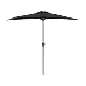 8.5'ft. Steel Market Half Patio Umbrella in Black