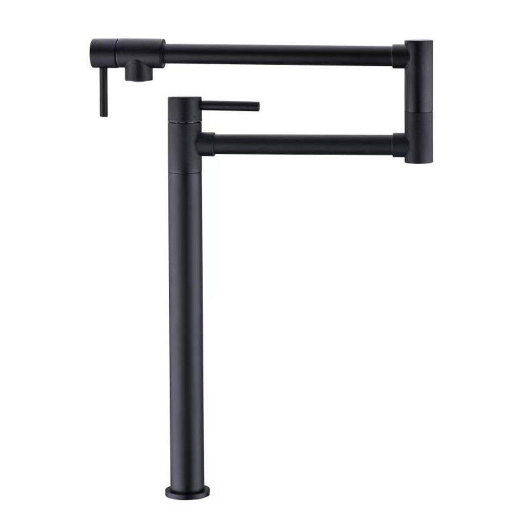 Single Handle Freestanding Pot Filler Kitchen Faucet with 360° Spout Swivel in Matte Black price history on PriceWatchPro